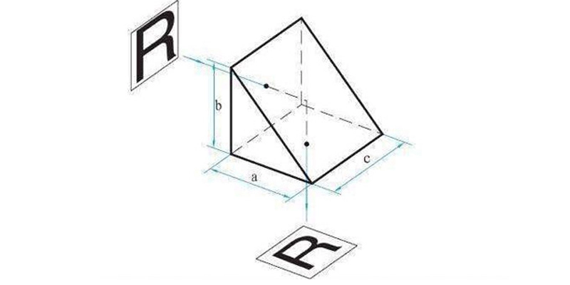 Dimension Drawing of Right Angle Prisms